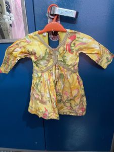 🎉offer🎉Goldish Yellow Kurta Set For Baby Girl