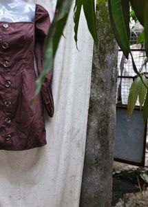 38318. Brown Button-Down Dress