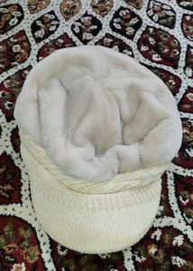 Fuzzy Cream Hat