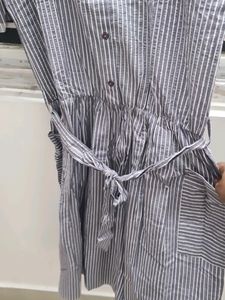 PROJECT EVE Striped Drop-Waist Shift Dress