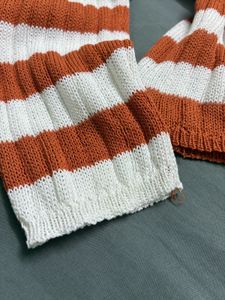 Striped Knit Cardigan+bag