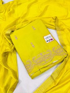 Vibrant Yellow Salwar Suit Material