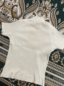 Floral Ribbed Mock Neck Top
