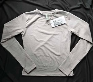 Stylish Gray Long Sleeve Top