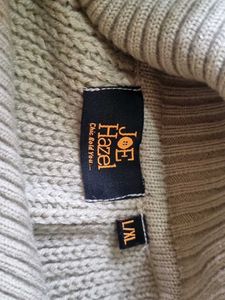 Beige Ribbed Poncho