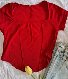 Red Crop Top