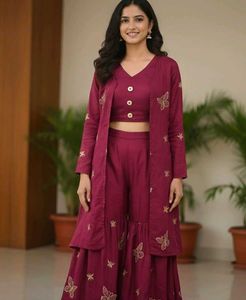 Embroidered girl plazzoSet