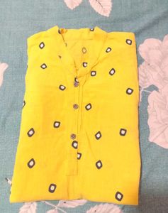 Yellow Bandhani Kurti