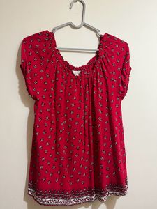 Forever 21 Red Top/ Short Kurta/ Off Shoulder