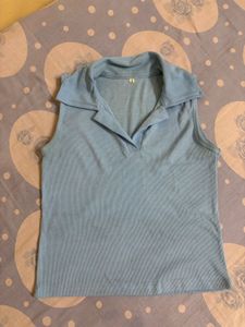 Blue Sleeveless Top