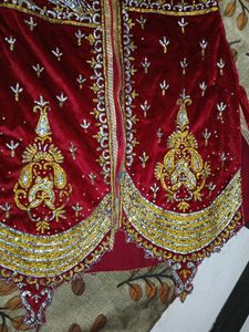 Bride Red &amp; Gold Embellished Outfit Only Top