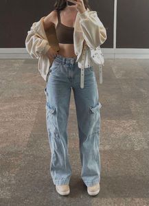 Light Wash Cargo Jeans