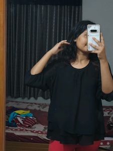 Elegant Black Sheer Top