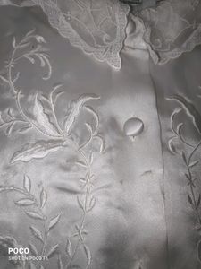 White Satin Embodied Shirt