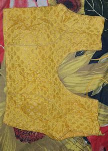 Yellow Readymade Saree Blouse