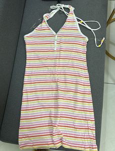 Striped Dress With Beads