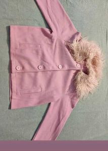 Pink Faux Fur Blazer