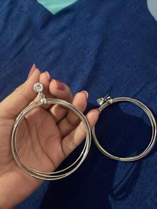silver round earrings