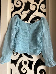 Blue Polka Dot Top