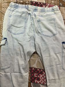 Light Blue Cargo Joggers