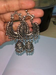 Silver Jhumka Earrings