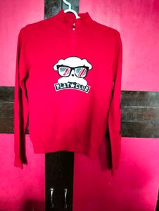 Girls Red Colour Sweatshirt