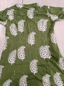 Green Printed Kurta