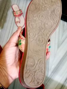 Floral Ethnic Flats/1 time wear only