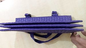 Purple Woven Design Handbag