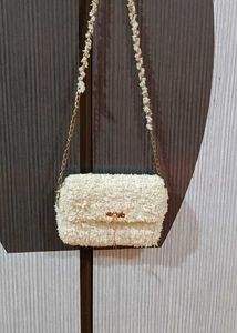 Fluffy White Chain Bag