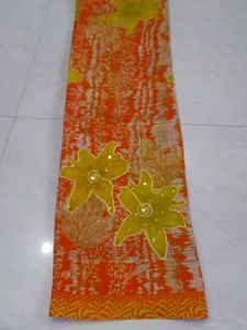 Orange Floral Saree