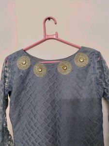 Gray Embellished Tunic
