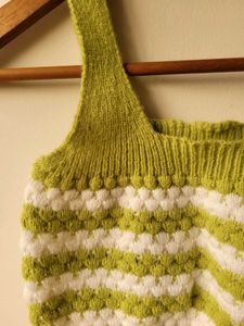 Green Crochet Cropped Top (XS)