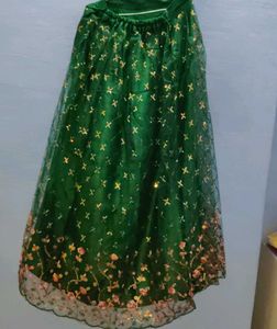 Gorgeous Green Embroidered Lehenga Set