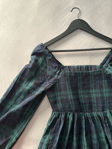 Cute plaid print dress with pocket