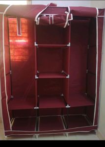 Aluminium Collapsible Wardrobe Maroon ,3 Doors