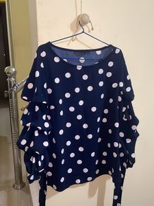 Westside Polka Dot Ruffle Top | XS
