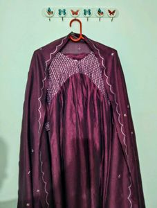 Purple Alia Cut Anarkali💜(3pcs set)