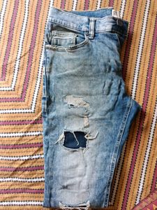 Distressed Denim Shorts