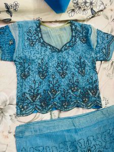 Teal Embellished Y2K lehenga Choli