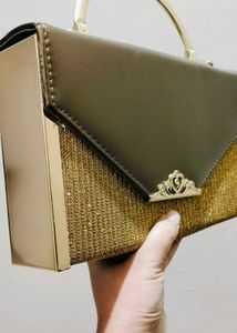 Gold &amp; Brown Clutch
