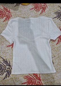 H&amp;m Cute White Fitted Top