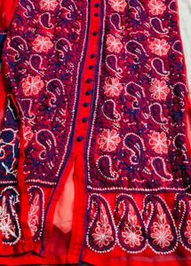 Red Embroidered Kurti