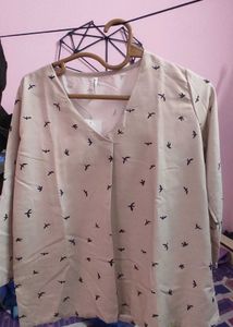 Printed V-Neck Top