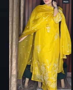 premium organza embroidered suit set