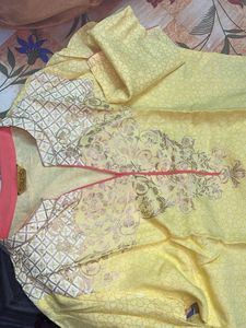 Yellow Embroidered Kurta Set
