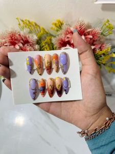 Custom Hand-Painted Press-On Nail Set