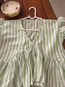 Striped Peplum Top Cotton