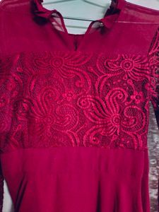 Elegant Red Lace Dress