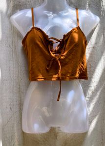 27137. Cute Brown Crop Top